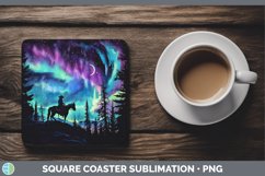 GorgeousNorthern Lights Square Coaster design.