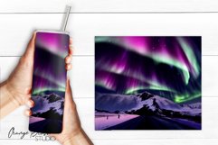 Northern Lights Tumbler  Wrap Bundle 4 PNG Sublimation Files
