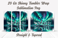 Wolf Tumbler Wrap, Northern Lights Tumbler, Nature Tumbler Product Image 2