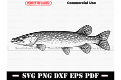 Northern Pike Design SVG PNG DXF EPS PDF Product Image 1