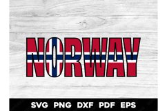 Norway Country Name Flag Design SVG PNG DXF EPS PDF Product Image 1