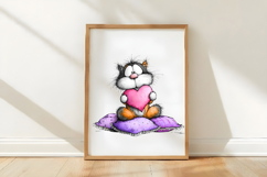 Norwegian Forest Love Nest Valentine PNG Product Image 3