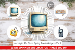 90s Tech &amp; Gadgets Wind Spinner Product Image 1