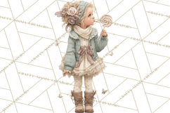 Vintage Christmas Clipart, Gingerbread Elf Digital Art Product Image 3