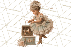 Vintage Christmas Clipart, Gingerbread Elf Digital Art Product Image 4