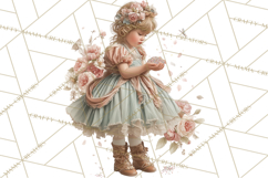 Vintage Christmas Clipart, Gingerbread Elf Digital Art Product Image 5