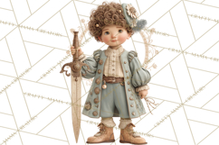 Vintage Christmas Clipart, Gingerbread Elf Digital Art Product Image 2