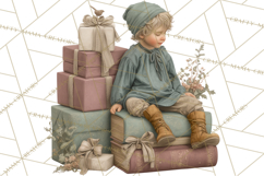 Vintage Christmas Clipart, Gingerbread Elf Digital Art Product Image 5