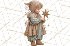 Vintage Christmas Clipart, Gingerbread Elf Digital Art Product Image 2