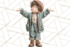 Vintage Christmas Clipart, Gingerbread Elf Digital Art Product Image 3