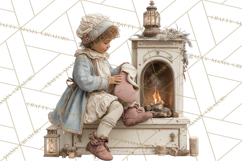 Vintage Christmas Clipart, Gingerbread Elf Digital Art Product Image 5