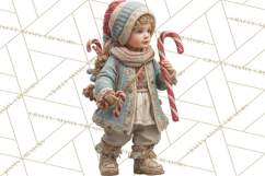 Vintage Christmas Clipart, Gingerbread Elf Digital Art Product Image 6