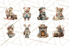 Vintage Christmas Clipart, Gingerbread Elf Digital Art Product Image 2