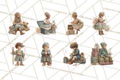 Vintage Christmas Clipart, Gingerbread Elf Digital Art Product Image 7