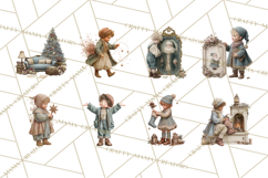 Vintage Christmas Clipart, Gingerbread Elf Digital Art Product Image 8