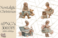 Vintage Christmas Clipart, Gingerbread Elf Digital Art Product Image 1