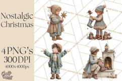 Vintage Christmas Clipart, Gingerbread Elf Digital Art Product Image 1