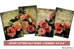 Vintage Old Letter Papers Floral Junk Journal JPG Product Image 1
