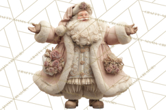 Vintage Santa Clipart, Victorian Christmas Digital Art PNG Product Image 5
