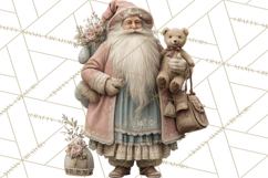Vintage Santa Clipart, Victorian Christmas Digital Art PNG Product Image 4