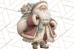 Vintage Santa Clipart, Victorian Christmas Digital Art PNG Product Image 2