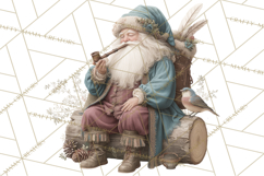 Vintage Santa Clipart, Victorian Christmas Digital Art PNG Product Image 2