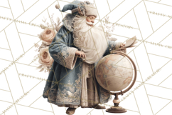 Vintage Santa Clipart, Victorian Christmas Digital Art PNG Product Image 3