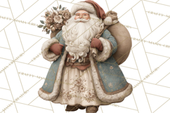 Vintage Santa Clipart, Victorian Christmas Digital Art PNG Product Image 4