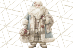 Vintage Santa Clipart, Victorian Christmas Digital Art PNG Product Image 3
