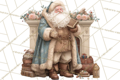 Vintage Santa Clipart, Victorian Christmas Digital Art PNG Product Image 4