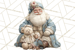 Vintage Santa Clipart, Victorian Christmas Digital Art PNG Product Image 5