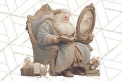 Vintage Santa Clipart, Victorian Christmas Digital Art PNG Product Image 2