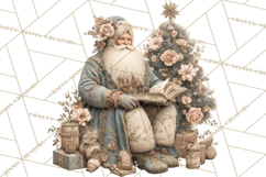 Vintage Santa Clipart, Victorian Christmas Digital Art PNG Product Image 3