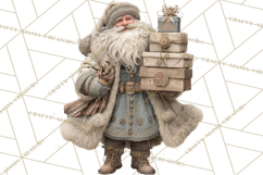 Vintage Santa Clipart, Victorian Christmas Digital Art PNG Product Image 2