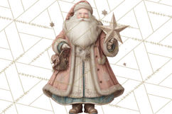 Vintage Santa Clipart, Victorian Christmas Digital Art PNG Product Image 3