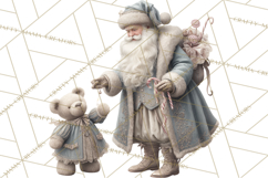Vintage Santa Clipart, Victorian Christmas Digital Art PNG Product Image 2
