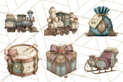 Vintage Santa Clipart, Victorian Christmas Digital Art PNG Product Image 7