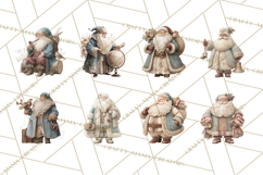 Vintage Santa Clipart, Victorian Christmas Digital Art PNG Product Image 8