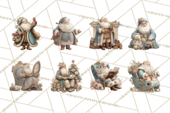 Vintage Santa Clipart, Victorian Christmas Digital Art PNG Product Image 6