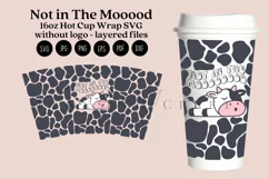 Not in the Mood cow puns 40oz quencher tumbler sublimation full wrap high resolution transparant background