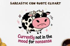 Sarcastic Cow PNG Sublimation Design. Product Image 1