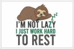 I'm Not Lazy Sloth embroidery file Product Image 1