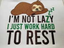 I'm Not Lazy Sloth embroidery file Product Image 3