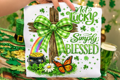 Not Lucky Simply Blessed St Patrick's Day PNG, Cross PNG Product Image 1