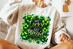 Not Lucky Just Blessed PNG, St Patrick's Day PNG, Shamrock Product Image 3