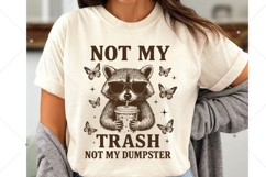 Not My Trash Not My Dumpster SVG, Funny Raccoon Iced Coffee Product Image 7