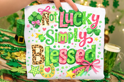 Retro Not Lucky Simply Blessed PNG, St Patrick's Day PNG Product Image 1