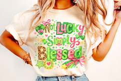 Retro Not Lucky Simply Blessed PNG, St Patrick's Day PNG Product Image 3