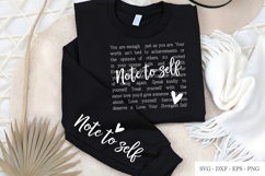 Note To Self SVG, Motivational PNG ,Sublimation Design png Product Image 1