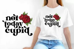 Not Today Cupid Valentines Day Funny - Tattoo png Retro Product Image 1